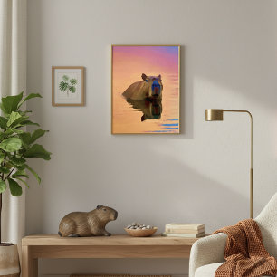 Relaxation Day Capybara  Photo Print