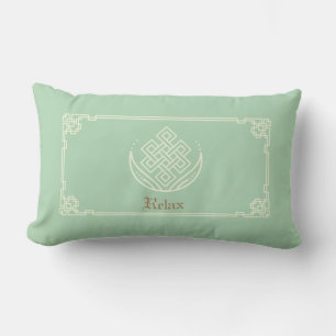 Relaxation Haven Throw Pillow in green background