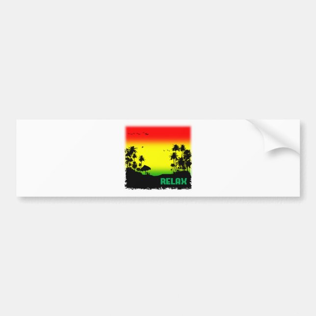 relaxation rasta bumper sticker (Front)