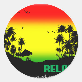 relaxation rasta classic round sticker