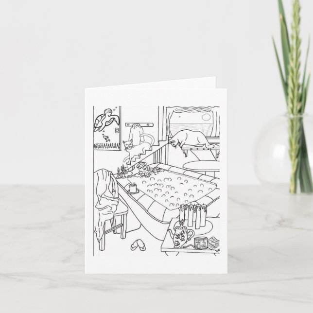 Relaxation With Cats 🐈 🐈‍⬛  Thank You Card (Front)