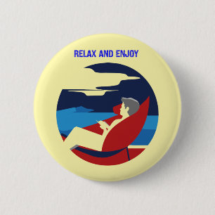 Relaxed and Lazy Attitude Graphic Design 2 Inch Round Button