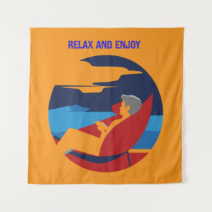 Relaxed and Lazy Attitude Graphic Design Tapestry