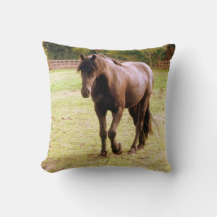 Relaxed Brown Horse Walking Cushion