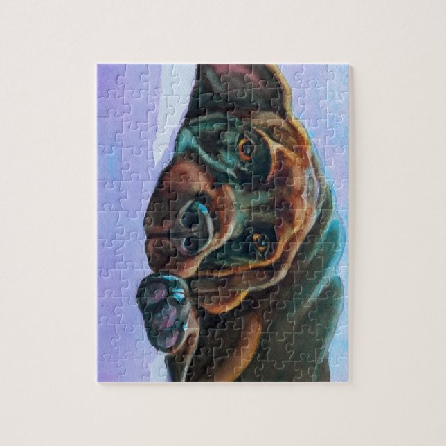Relaxed Chocolate Lab Dog Jigsaw Puzzle (Vertical)