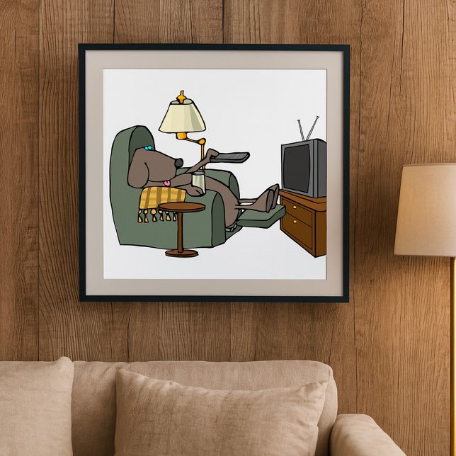 Relaxed Dog Watching TV Poster (Creator Uploaded)