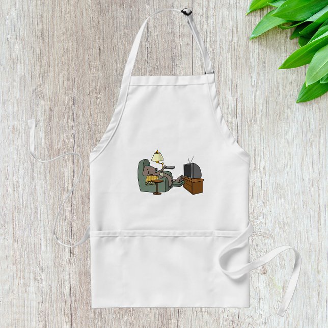 Relaxed Dog Watching TV Standard Apron (Creator Uploaded)