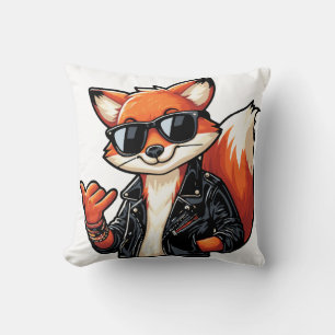 Relaxed fox throw pillow