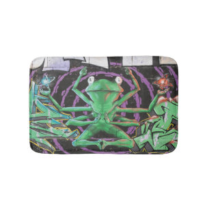 Relaxed Frog With Eight Arms Bath Mat