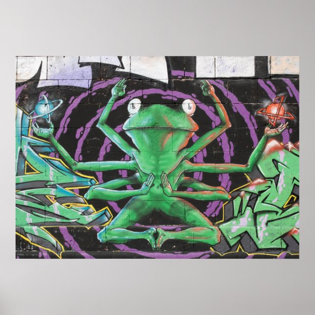 Relaxed Frog With Eight Arms Poster (Front)
