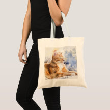 Relaxed Ginger Cat Tote Bag