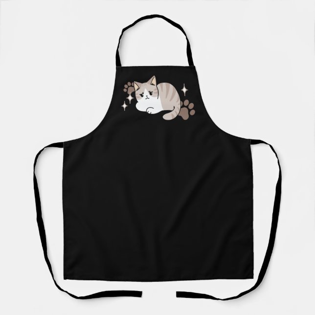 Relaxed & Lazy Vibes for Cat Lovers Design Apron (Front)