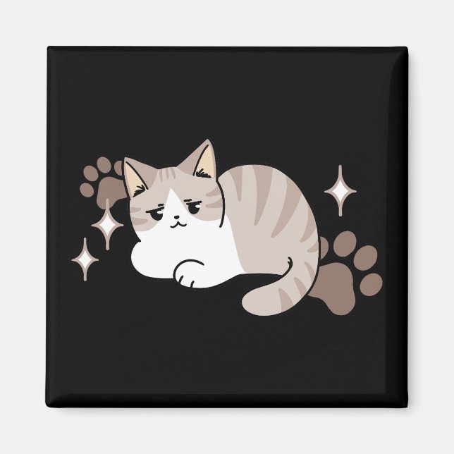 Relaxed & Lazy Vibes for Cat Lovers Design Magnet (Front)