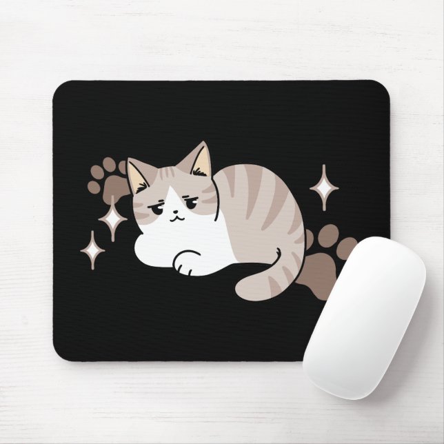 Relaxed & Lazy Vibes for Cat Lovers Design Mouse Pad (With Mouse)