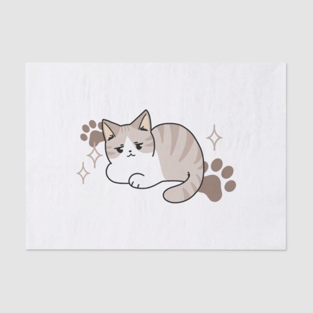 Relaxed & Lazy Vibes for Cat Lovers Design Tissue Paper (Front)