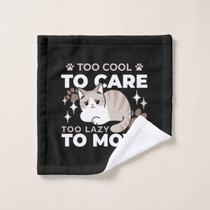 Relaxed & Lazy Vibes for Cat Lovers Design Wash Cloth