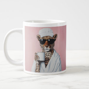 Relaxed Leopard Morning Vibes Large Coffee Mug