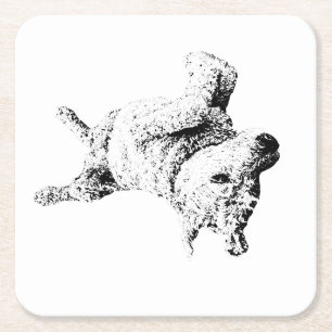 Relaxed Lines of Humor Square Paper Coaster