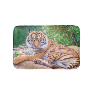 Relaxed Reclining Tiger Bath Mat