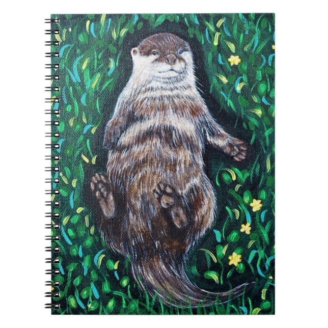 Relaxed River Otter Painting Notebook (Front)