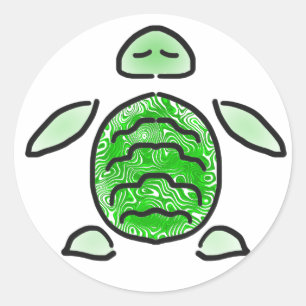 Relaxed Sea Turtle Cutie Classic Round Sticker