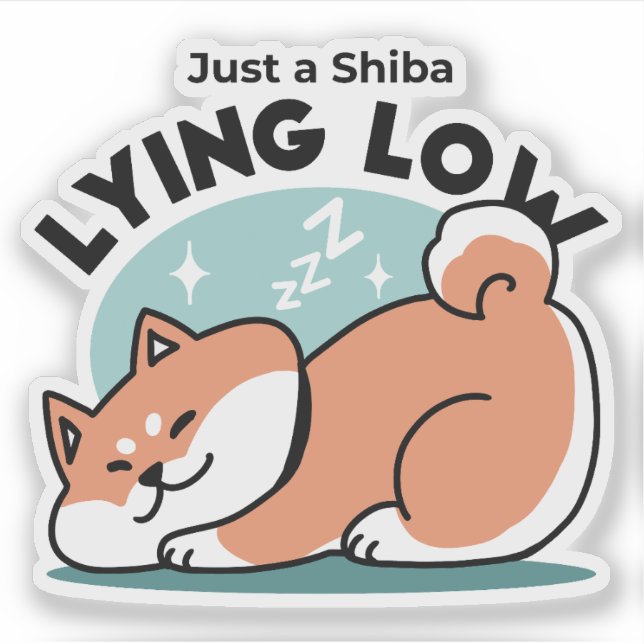 Relaxed Shiba Inu Art: Just a Shiba Lying Low (Front)