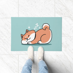 Relaxed Shiba Inu Art: Just a Shiba Lying Low Doormat