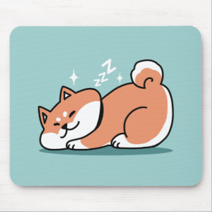 Relaxed Shiba Inu Art: Just a Shiba Lying Low Mouse Pad