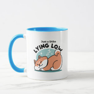Relaxed Shiba Inu Art: Just a Shiba Lying Low Mug