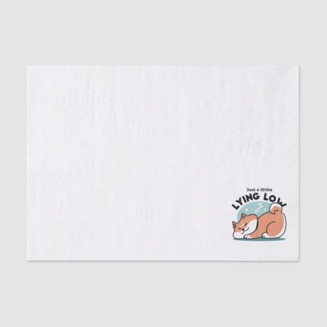 Relaxed Shiba Inu Art: Just a Shiba Lying Low Tissue Paper (Front)