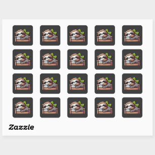 Relaxed Sloth - Comfy Cozy Nap Time Square Sticker