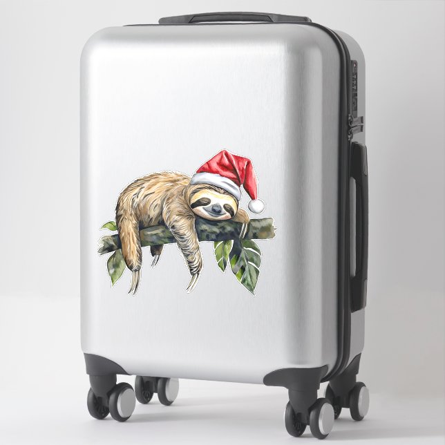Relaxed Sloth with a Christmas hat 1 (Suitcase)