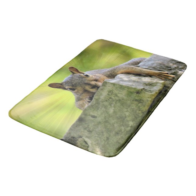 Relaxed Squirrel Bath Mat (Angled)