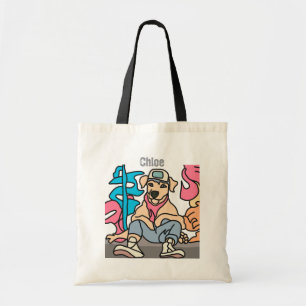 Relaxed Street Retro Dog   Funny Tote Bag