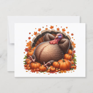 Relaxed Thanksgiving Turkey Lounging Postcard