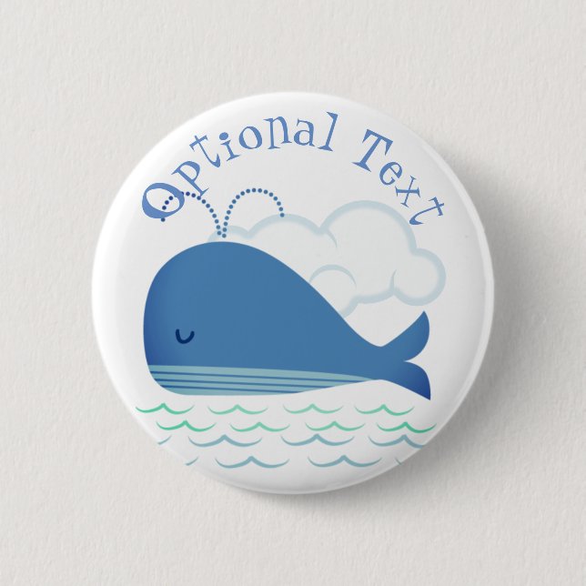 Relaxed Whale  2 Inch Round Button (Front)