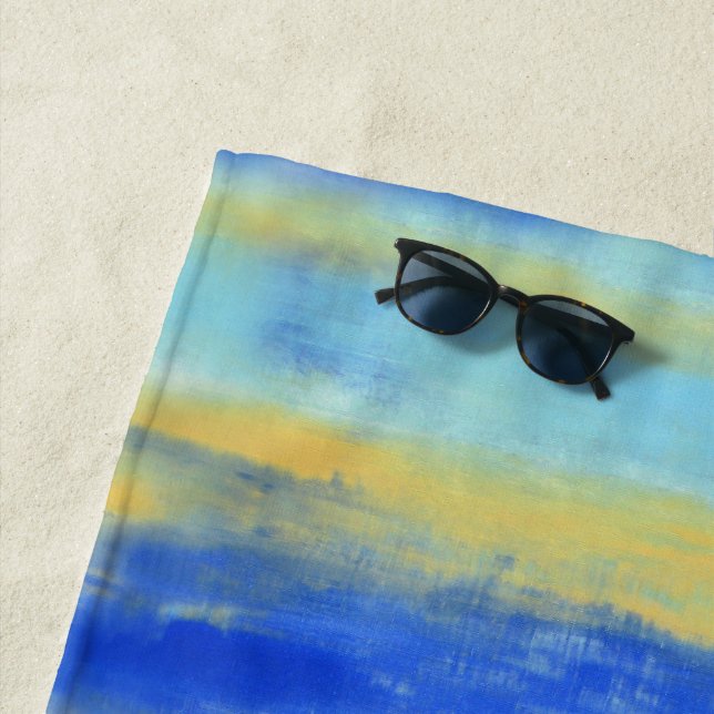 Relaxing Beach Aqua Turquiose Nautical  Beach Towel (In Situ)