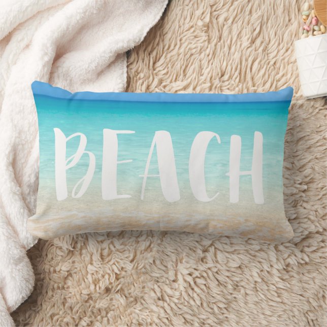 Relaxing Beach House Coastal Ocean  Lumbar Pillow (Blanket)