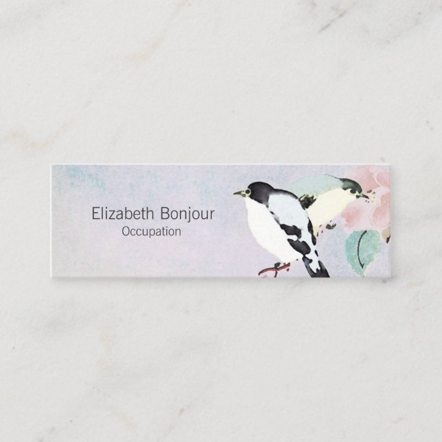 Relaxing Birds PAPER/SIZE/SHAPE OPTIONS - Mini Business Card (Front)