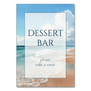 Relaxing Blue Beach Waves Table Number