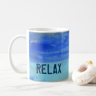 Relaxing Blue Turquiose Nautical Abstract Art Coffee Mug