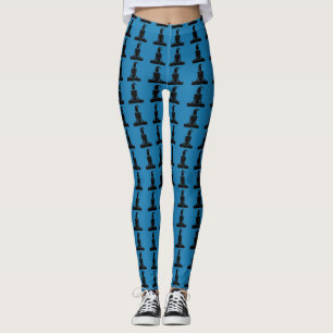 Relaxing Blue Yoga Pose Custom Leggings