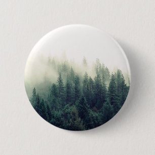 Relaxing Calming Foggy Forest Scene 2 Inch Round Button