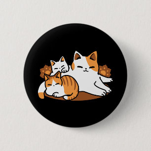 Relaxing Cat Art - 'Laze Furr Days' for Cat Lovers 2 Inch Round Button