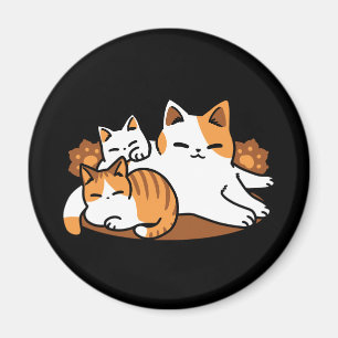 Relaxing Cat Art - 'Laze Furr Days' for Cat Lovers Magnet