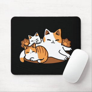 Relaxing Cat Art - 'Laze Furr Days' for Cat Lovers Mouse Pad