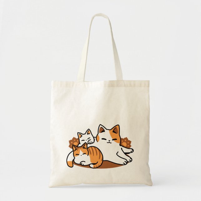 Relaxing Cat Art - 'Laze Furr Days' for Cat Lovers Tote Bag (Front)