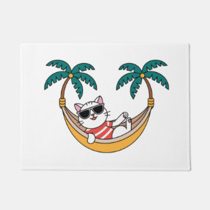 Relaxing Cat by the Sea – Cozy Doormat