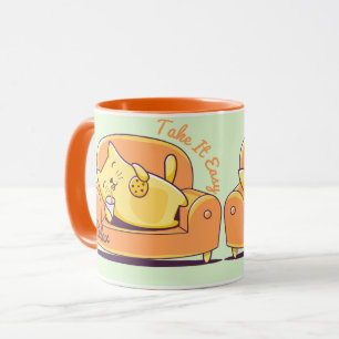 Relaxing cat mug