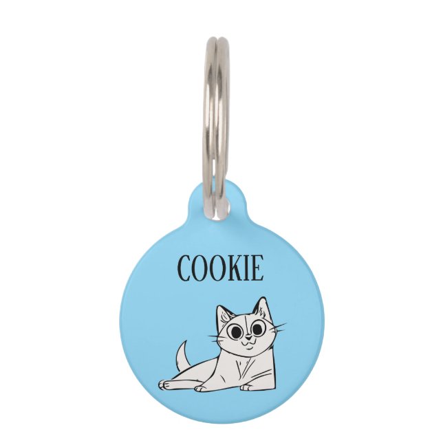 Relaxing Cat Pesonalized Pet Tag (Front)